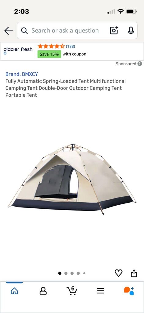New TENT Spring Loaded Pop Up 2 Person?