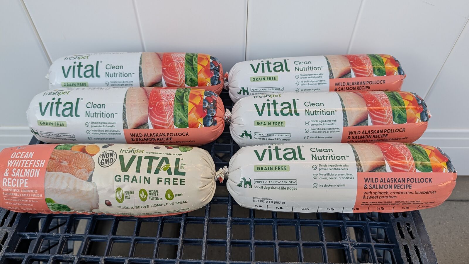 6 x Freshpet Vital Grain Free Wild Alaskan Pollock & Salmon Roll 2lb