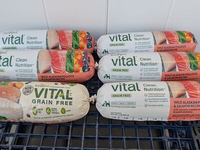 6 x Freshpet Vital Grain Free Wild Alaskan Pollock & Salmon Roll 2lb