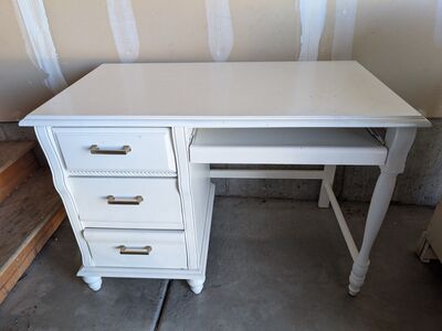 Vintage White Computer Desk