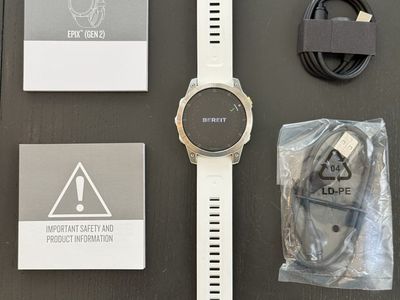 Garmin Epix Gen 2 Sapphire 47mm White Titanium — Complete Kit