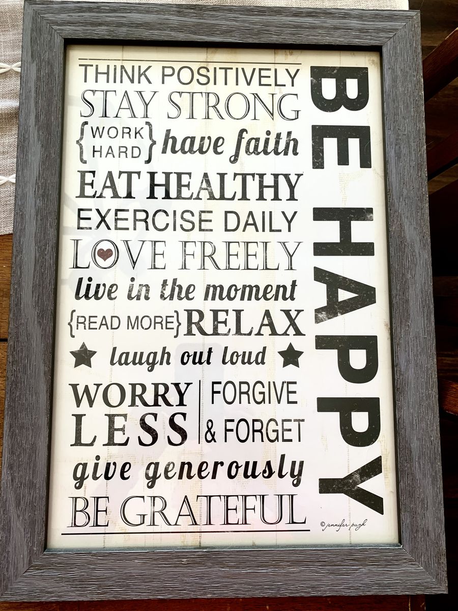 “Be Happy" Inspirational Framed Art Print Wall Decor