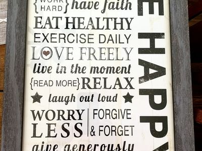 “Be Happy" Inspirational Framed Art Print Wall Decor