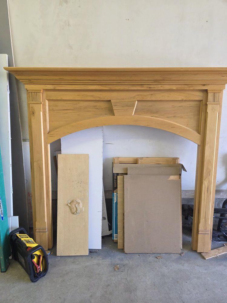 Wood Fireplace Mantel - 69" Wide x 59" Tall with 39" Arch Opening