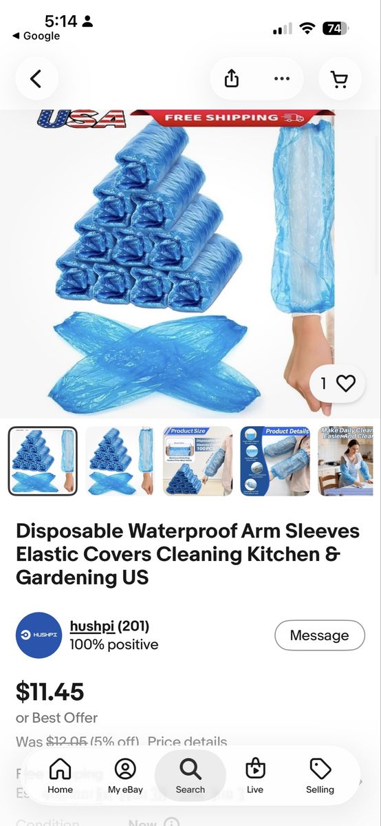 Disposable red color sleeves kitchen/garden use 200pc