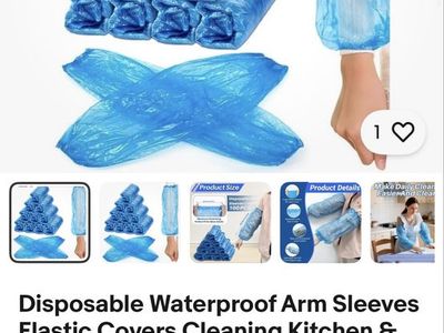 Disposable red color sleeves kitchen/garden use 200pc