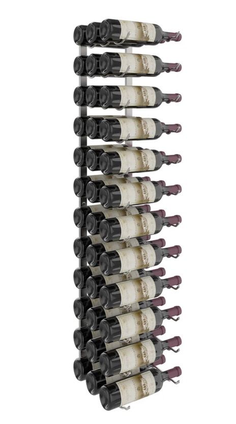 VintageView W Series Wine Rack, Matte Black - 36 Bottle Capacity Wall Mounted