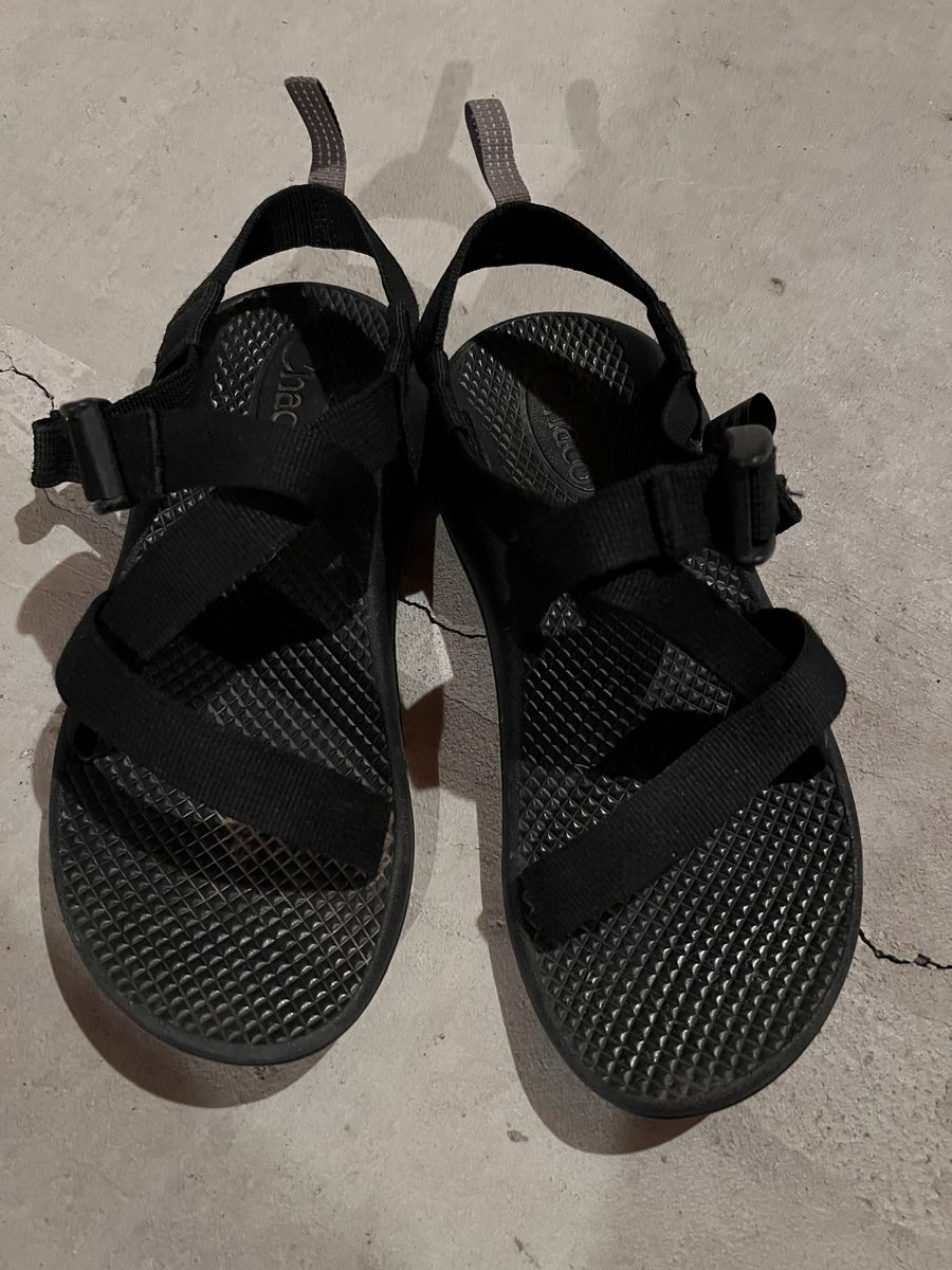 Chaco Z/1 Kids Ecotread Black and Navy/Gray Adjustable Strappy Sandals Size 3 and 1 Outdoor Water Shoes