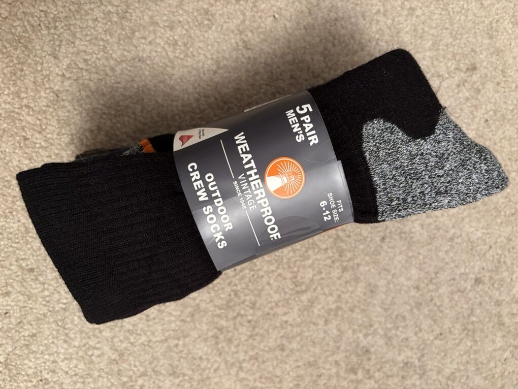 Men Wool Blend Weather Proof Crew Socks