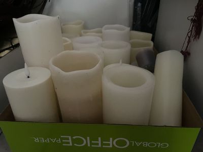 Assorted Flameless LED Pillar Candles - Battery Operated, Realistic Flicker - Various Sizes