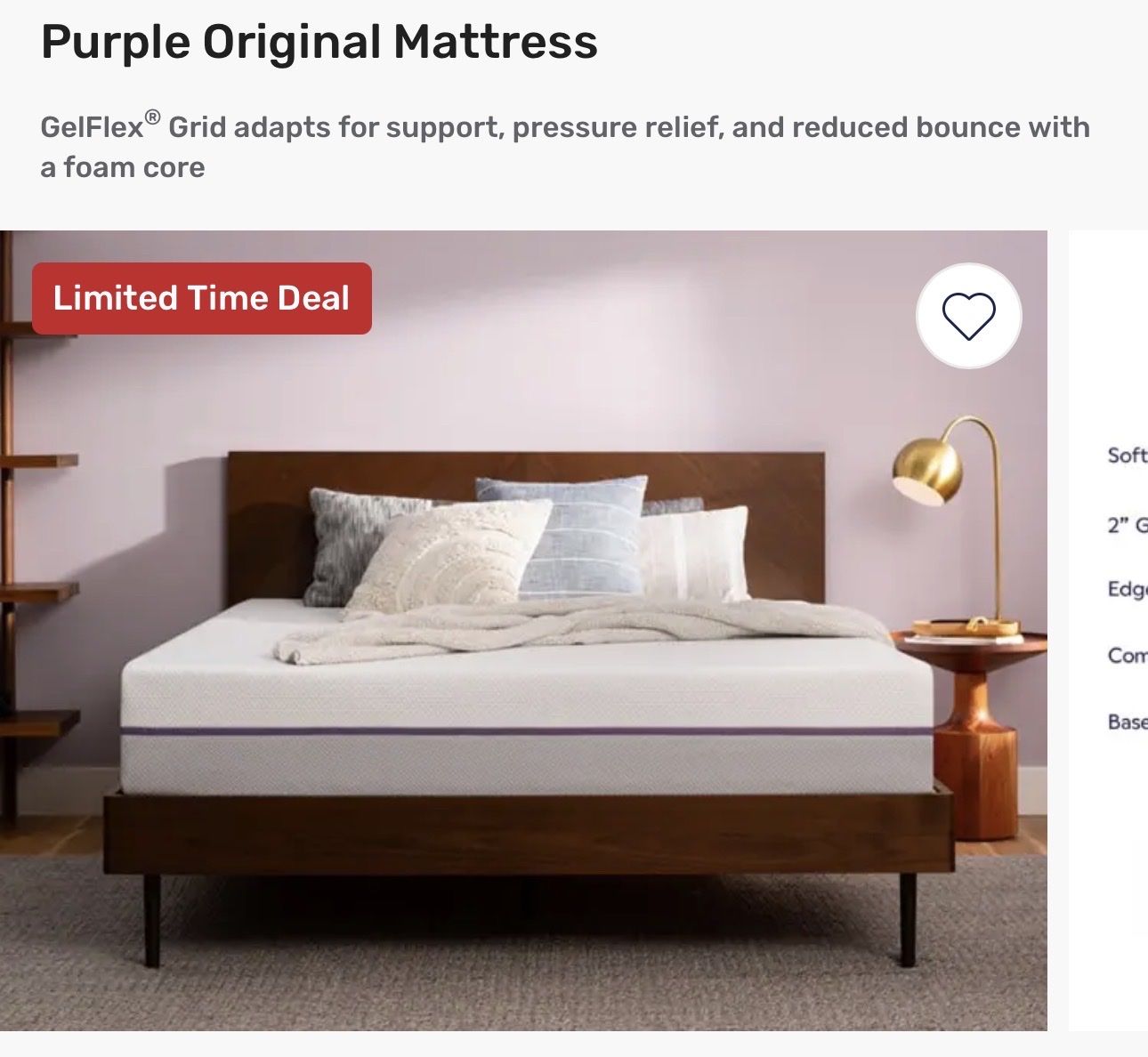 Used Purple original king mattress