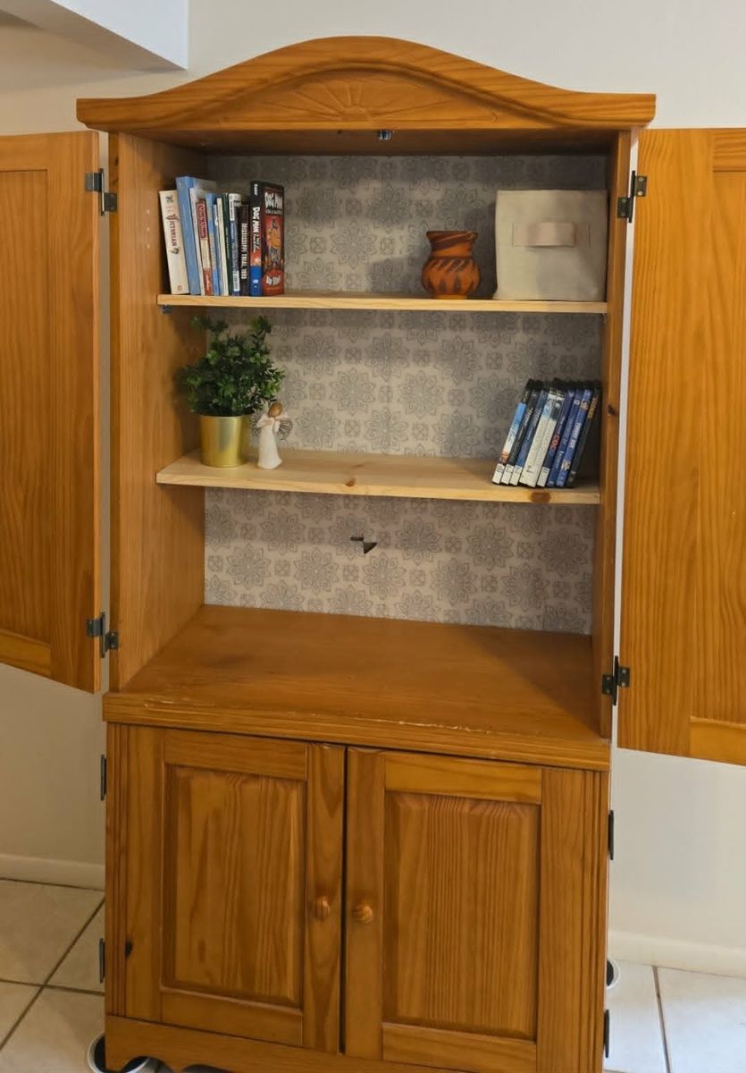 Solid Wood Storage Cabinet / Armoire – Adjustable Shelves – 71" Tall – $110 OBO