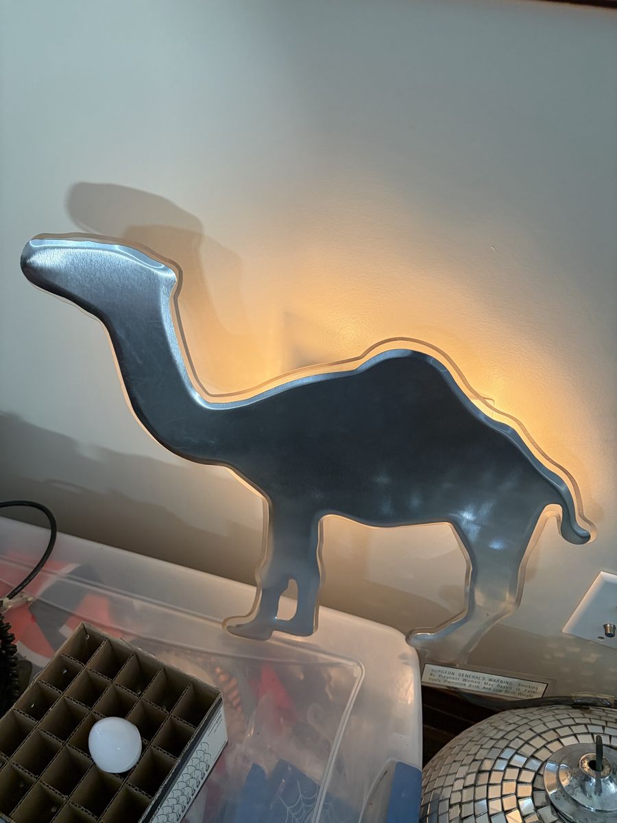 Vintage Joe Camel Metal lighted sign Man Cave