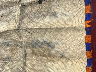 2 vintage hand woven decorative mats, could be used for the floor or as wall hangings.