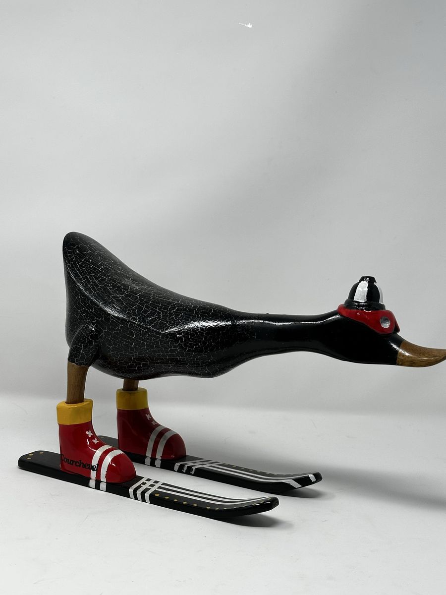 Vintage Courchevel Ski Duck Figurine – Cabin Decor