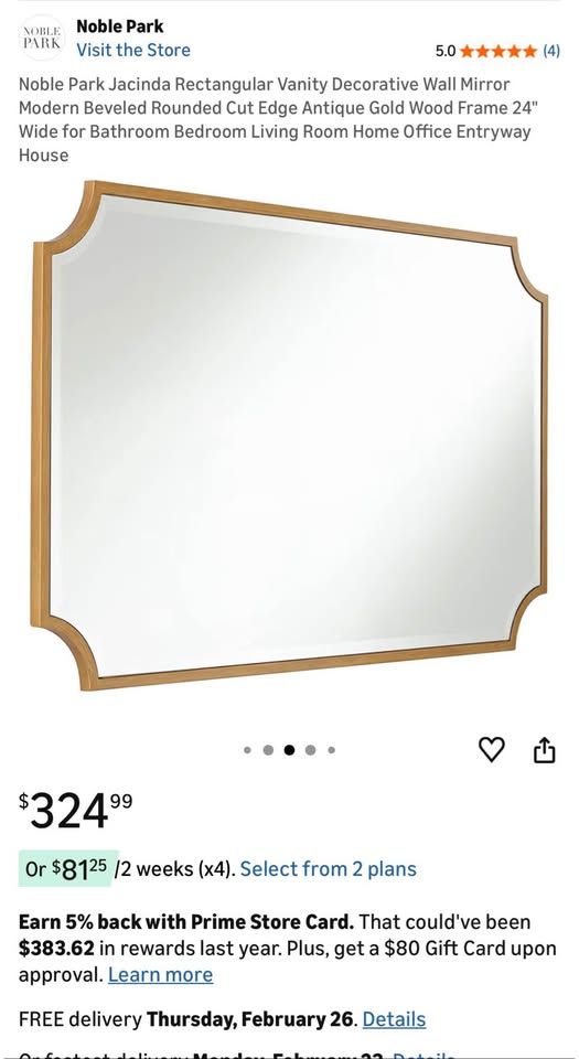 Noble Park Jacinda Rectangular Vanity Decorative Wall Mirror