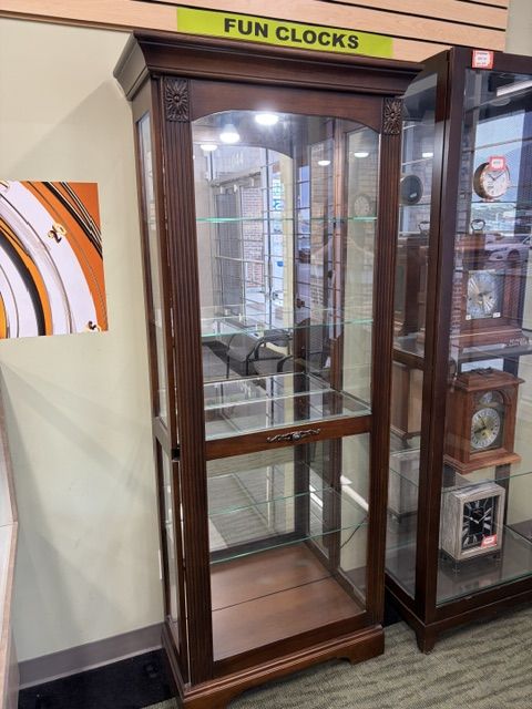 Lighted Display / Curio Cabinet — Dark Cherry, 78"