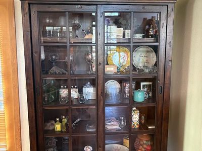 Quality furniture for 5BR home - indoor / outdoor: 5 Level decorative dark wooden hutch