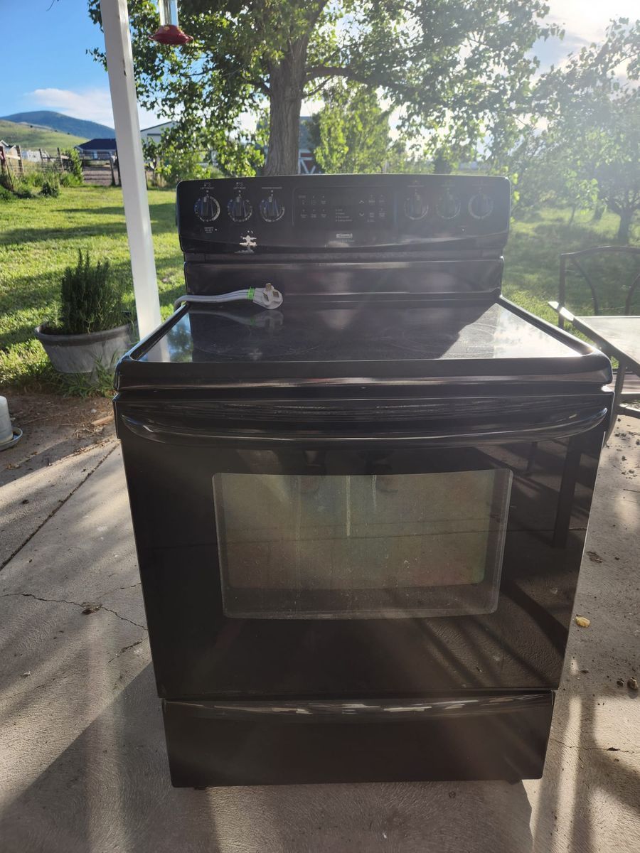 Black Kenmore Electric Range Stove 30" Black Freestanding Glass Top Oven - free