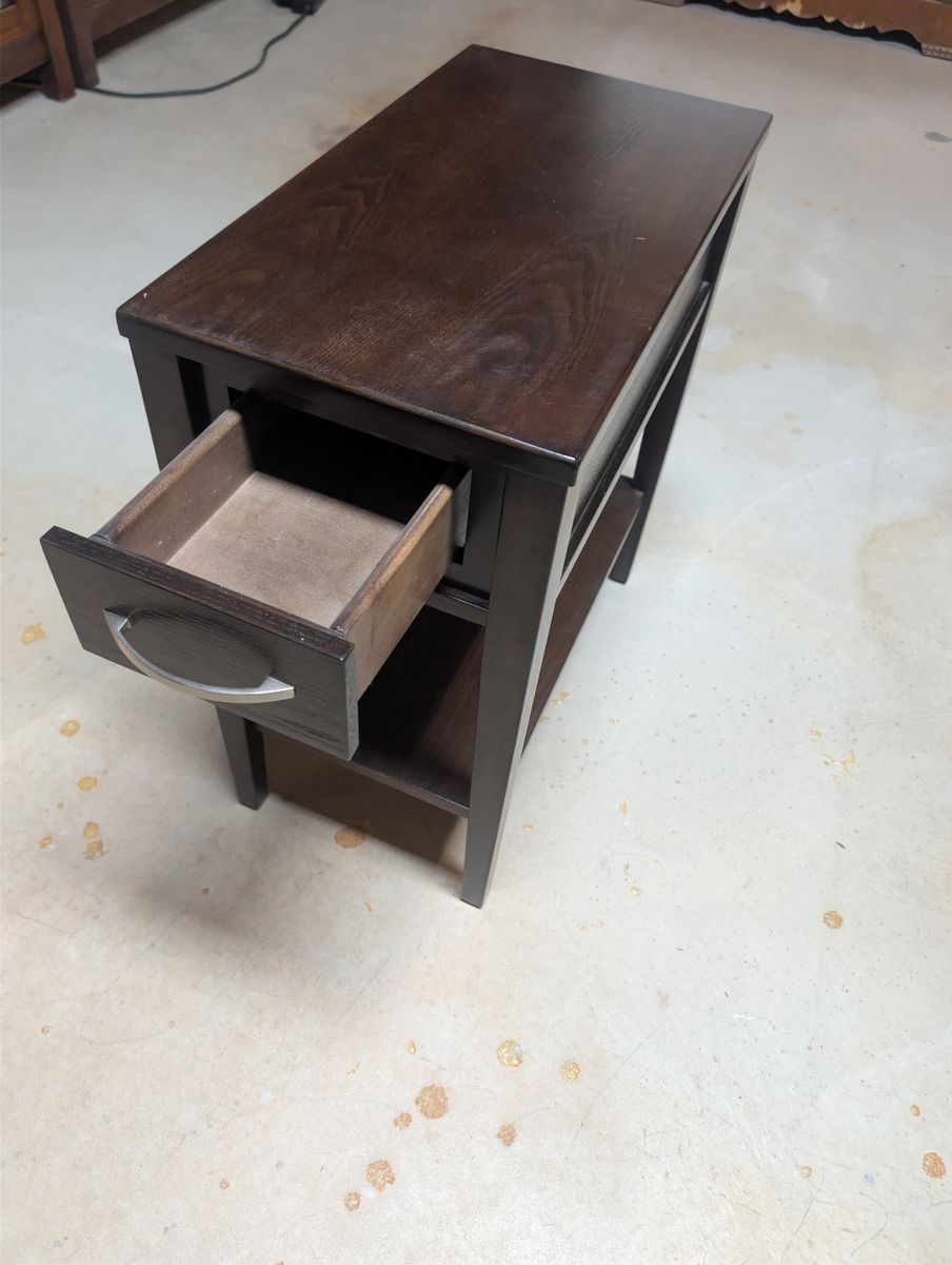 Side table with drawer and single shelf