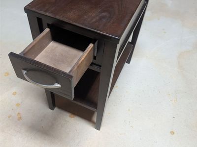 Side table with drawer and single shelf