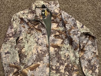 King's Camo Desert Shadow Pattern Full Zip Wind Defender Fleece Jacket XL Men's