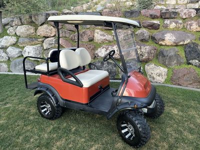 Club Car Precedent Electric Golf Cart with Lift Kit, Off-Road Tires, and Rear Flip Seat - Excellent Condition