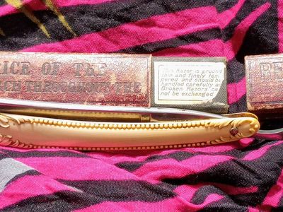Vintage "The Famous Toledo Blade" Radium Steel Extra Hard Straight Razor with Ornate Handle