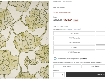 Gorgeous 5'x8' Decorative Area Rug in Ivory and Light Green by Safavieh