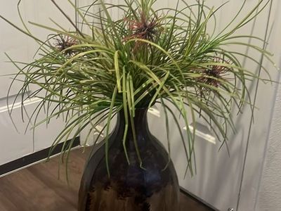 Large Decorative Floor Vase with Artificial Plant