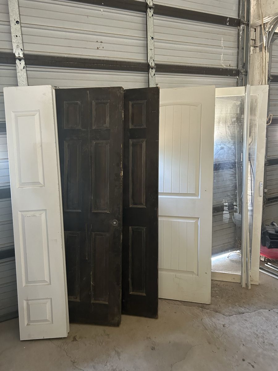Assorted Used Interior Doors - Paneled, French, and White Styles