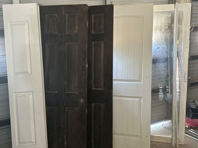 Assorted Used Interior Doors - Paneled, French, and White Styles