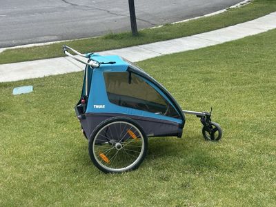 Thule Coaster XT Bike Trailer & Stroller - Blue/Gray, 2-in-1 Design