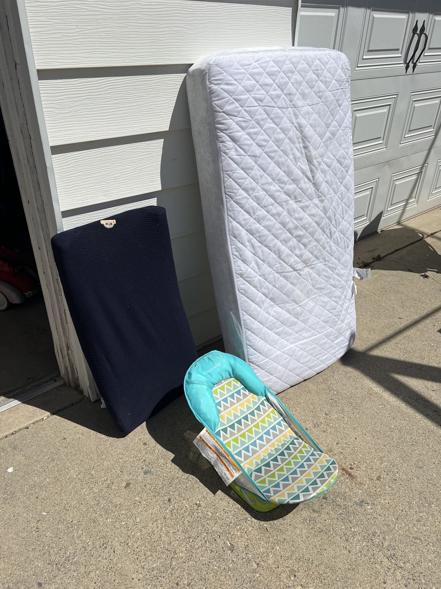 Baby Crib Mattress, changing table pad, bathtub
