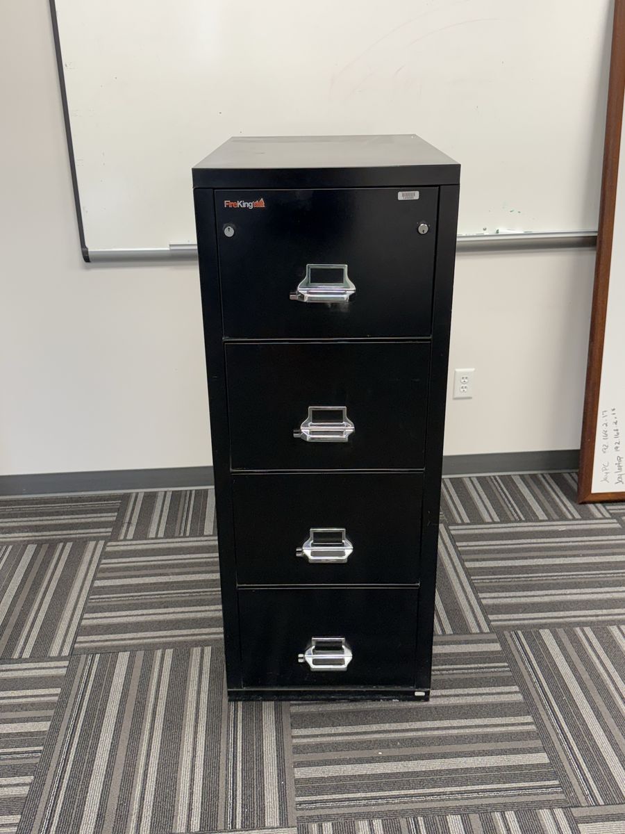 FireKing 4-Drawer Fireproof File Cabinet - Key Included