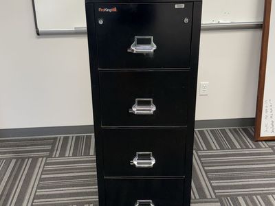 FireKing 4-Drawer Fireproof File Cabinet - Key Included