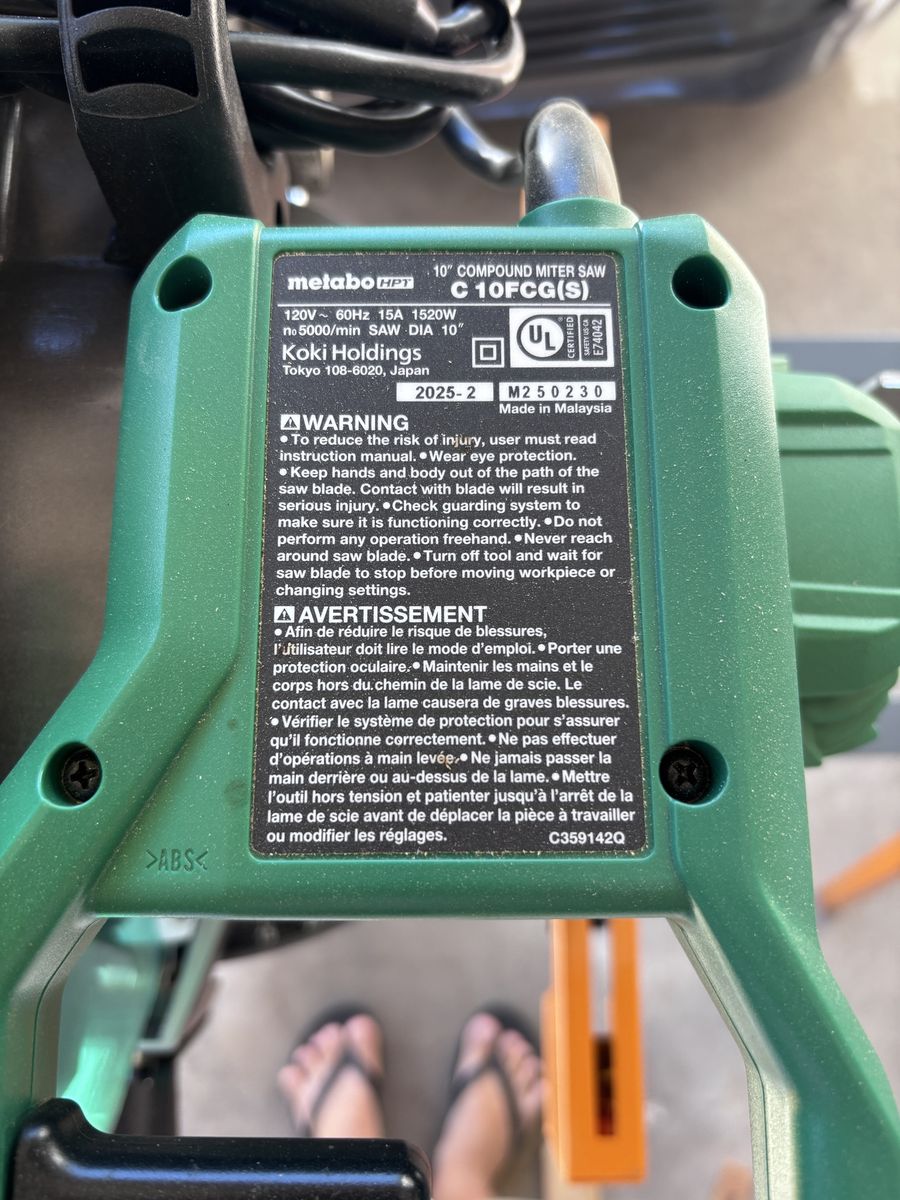 Metabo HPT 10” Miter Saw