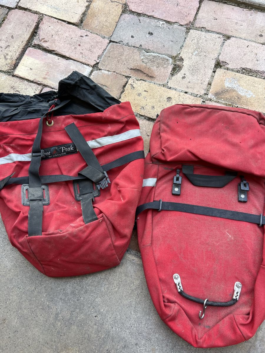 Lone Peak Bicycle Pannier Bags Red - Set of 2
