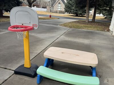 Kids Table And basketball Hoop