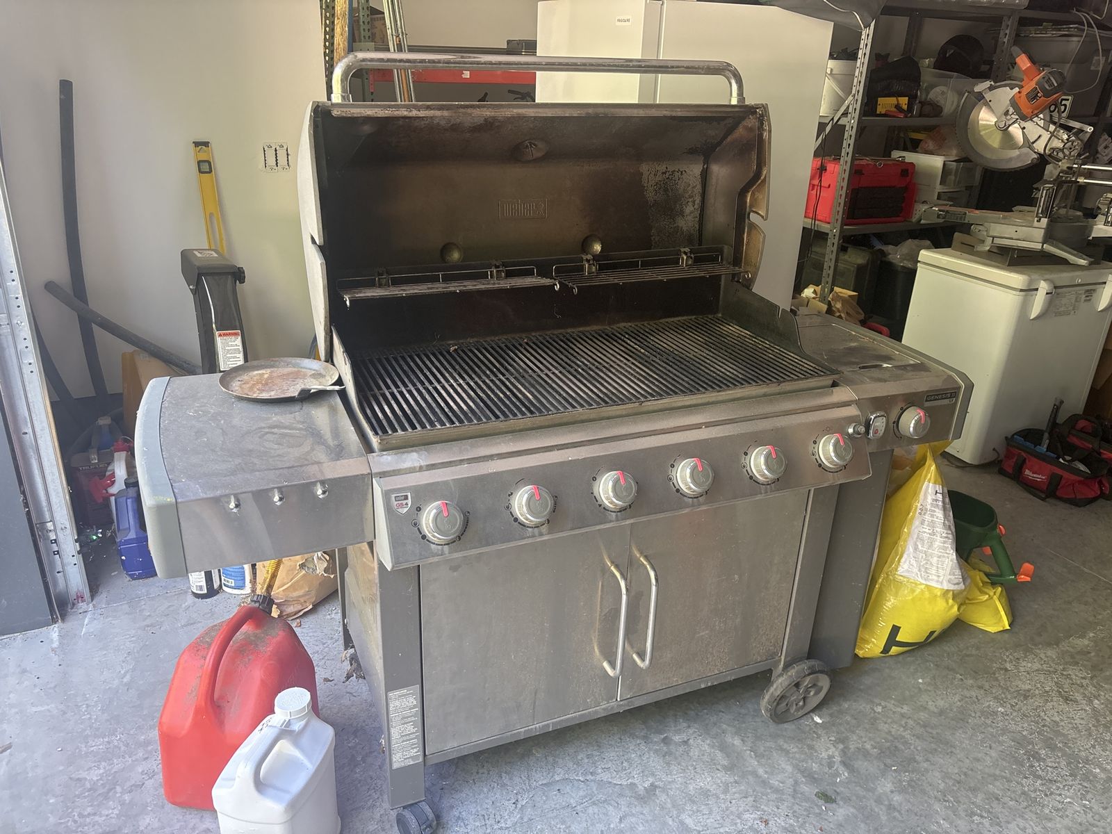 Weber Genesis II E-435 6-Burner Natural Gas Grill, Stainless Steel, Side Burner, Sear Station