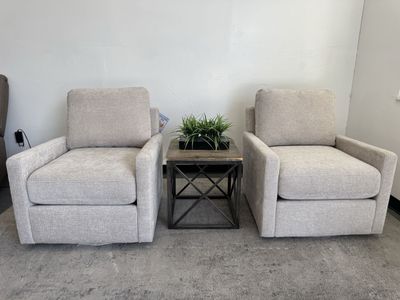 NEW COSTCO HENREDON SWIVEL ACCENT CHAIR SET
