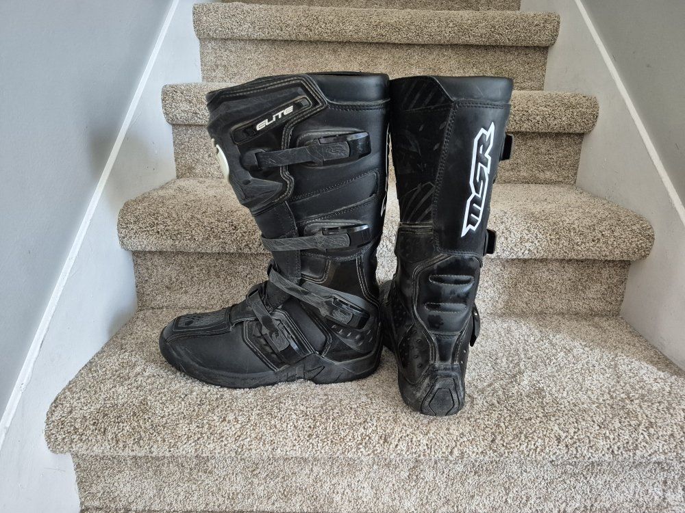MSR Racing Black Dirt Bike Boots Adult MX ATV Offroad Motocross Boots - Size 10