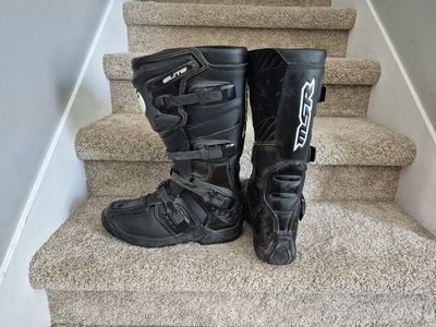 MSR Racing Black Dirt Bike Boots Adult MX ATV Offroad Motocross Boots - Size 10