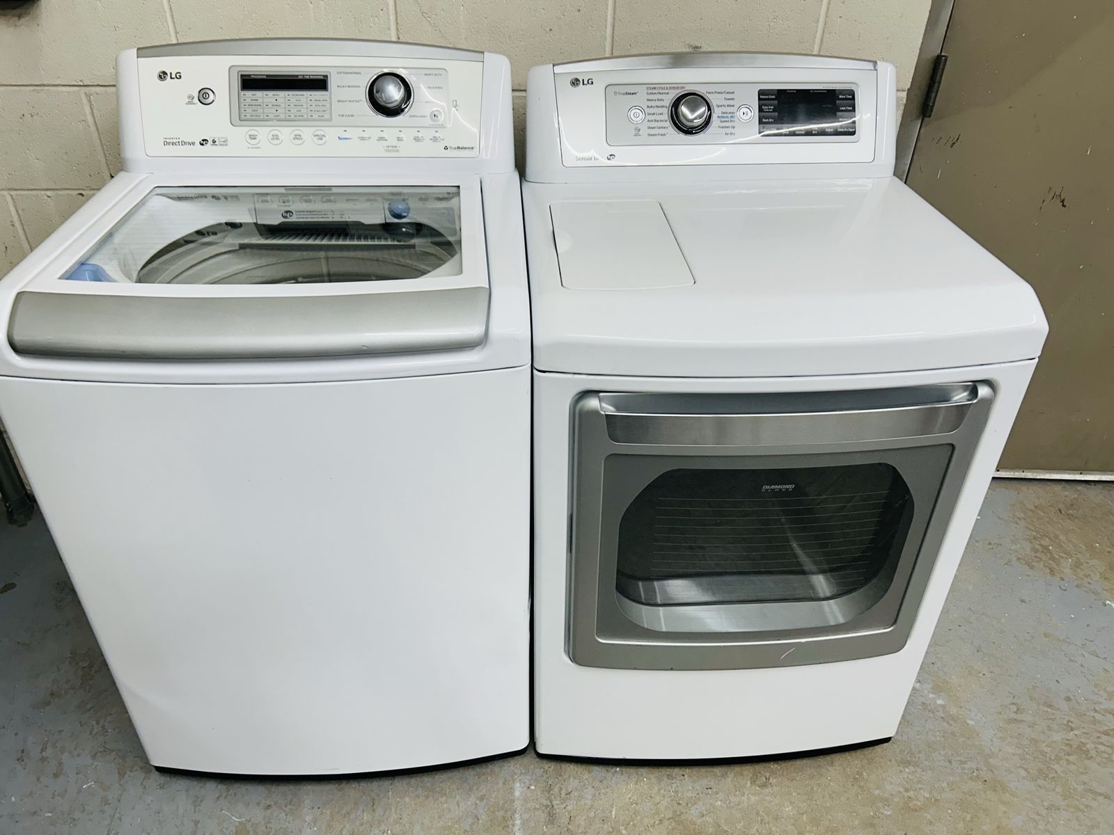 Lg top load washer and dryer set