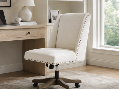 Mellins Swivel Chenille Upholstered Task Chair (Wayfair)