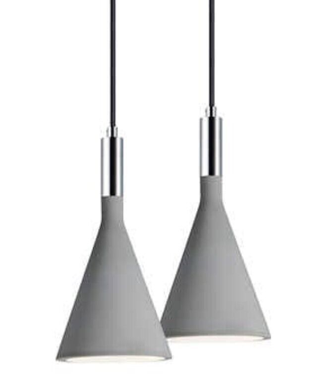 Maxim EP9624GYPC-2 Funnel Pendant Light with Chrome Accent, 2-pack 1490862 #86809