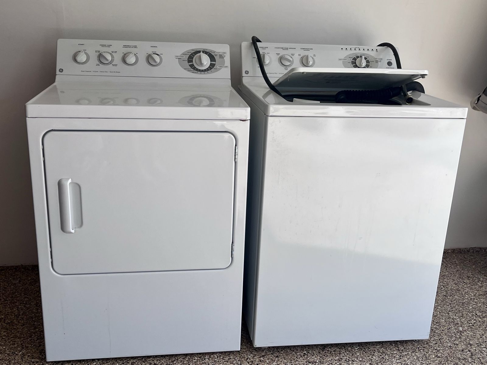 GE White Top-Load Washer & Electric Dryer Set - Fully Functional