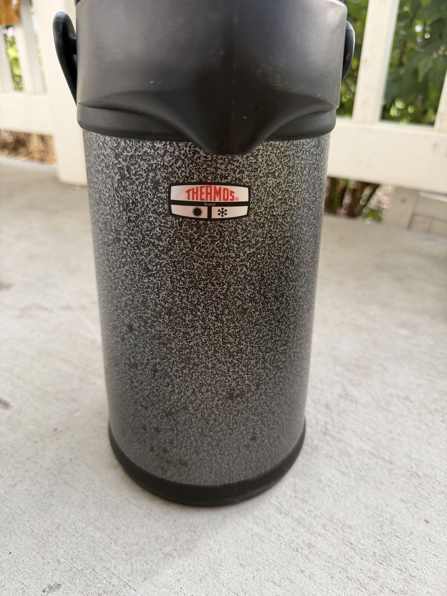 Vintage Thermos Brand Pump Carafe Airpot Insulated Hot Cold Beverage Dispenser