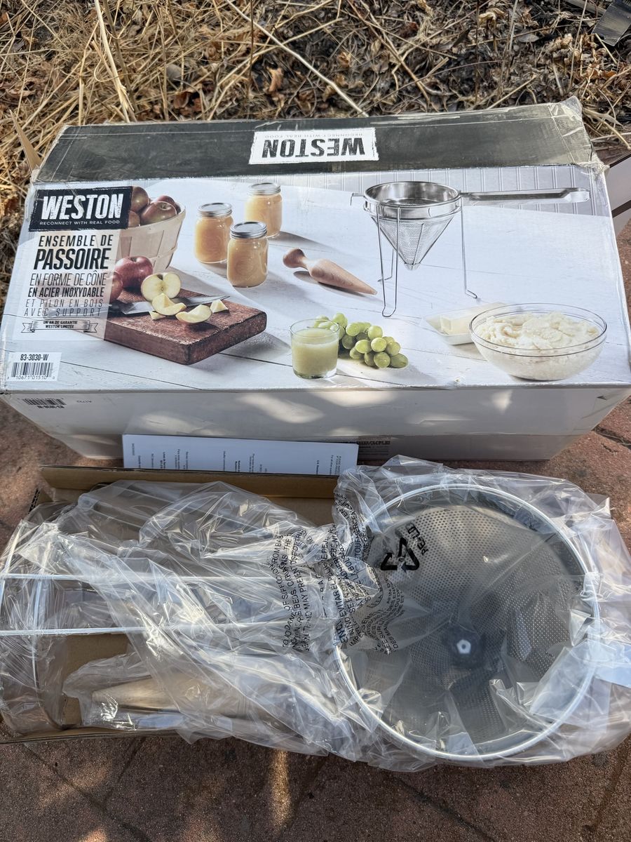 Weston Stainless Steel Cone Strainer Set with Wooden Pestle and Stand (83-3030-W)