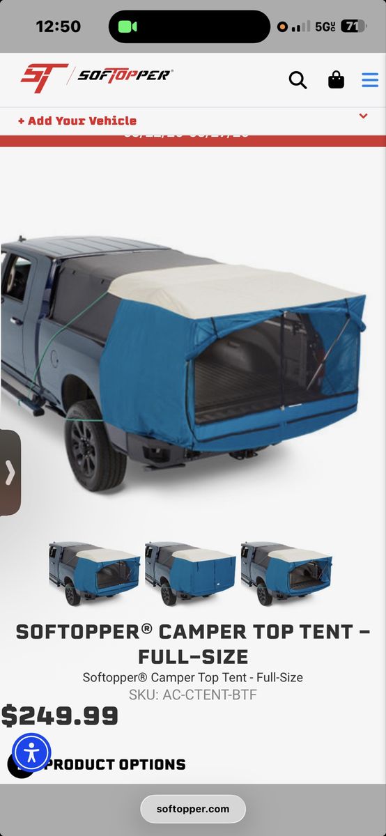 Soft top Camper top tent